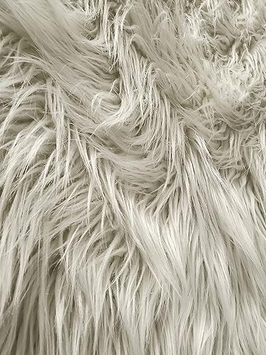 Miniatura 2 de The Yard - Tela de piel sintética de pelo largo de oveja mongol, 64 pulgadas de ancho, vendido por The Yard (marfil)