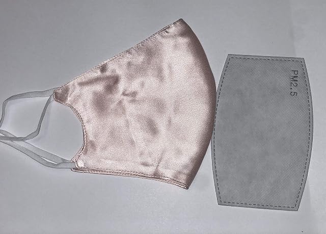 Mulberry Silk Face Mask with Filter for Sensitive Skin - Pale Pink