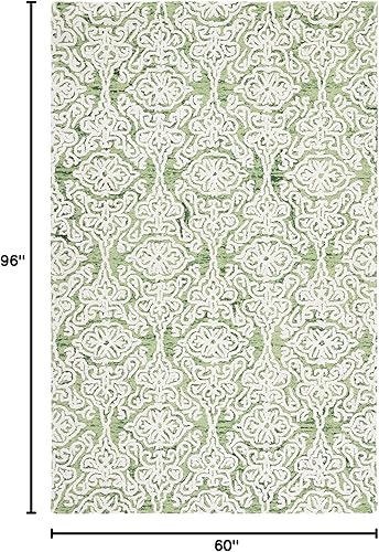 Miniatura 7 de SAFAVIEH Blossom Collection - Alfombra de área de 8 x 10 pies, beige y marfil, lana hecha a mano, ideal para zonas de alto tráfico en sala de estar,