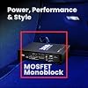 BOSS Audio Systems R1100M Riot Series Car Audio Subwoofer Amplifier - 1100W High Output Solid Molded A/B Class Stable 2/4 Ohm Drive Low/High Level Input Low Pass Crossover MOSFET Power Circuit Stereo 23.2 x 26.5 x 5.7cm 9.125 x 26.7cm 10.43 75 x 2.25 Black