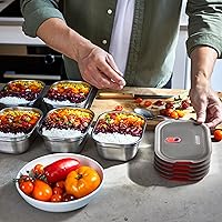 Vista 6 de BLACK + BLUM Lonchera de acero inoxidable apta para microondas Contenedor multifunción sellado al vacío para alimentos saludables Almacenamiento