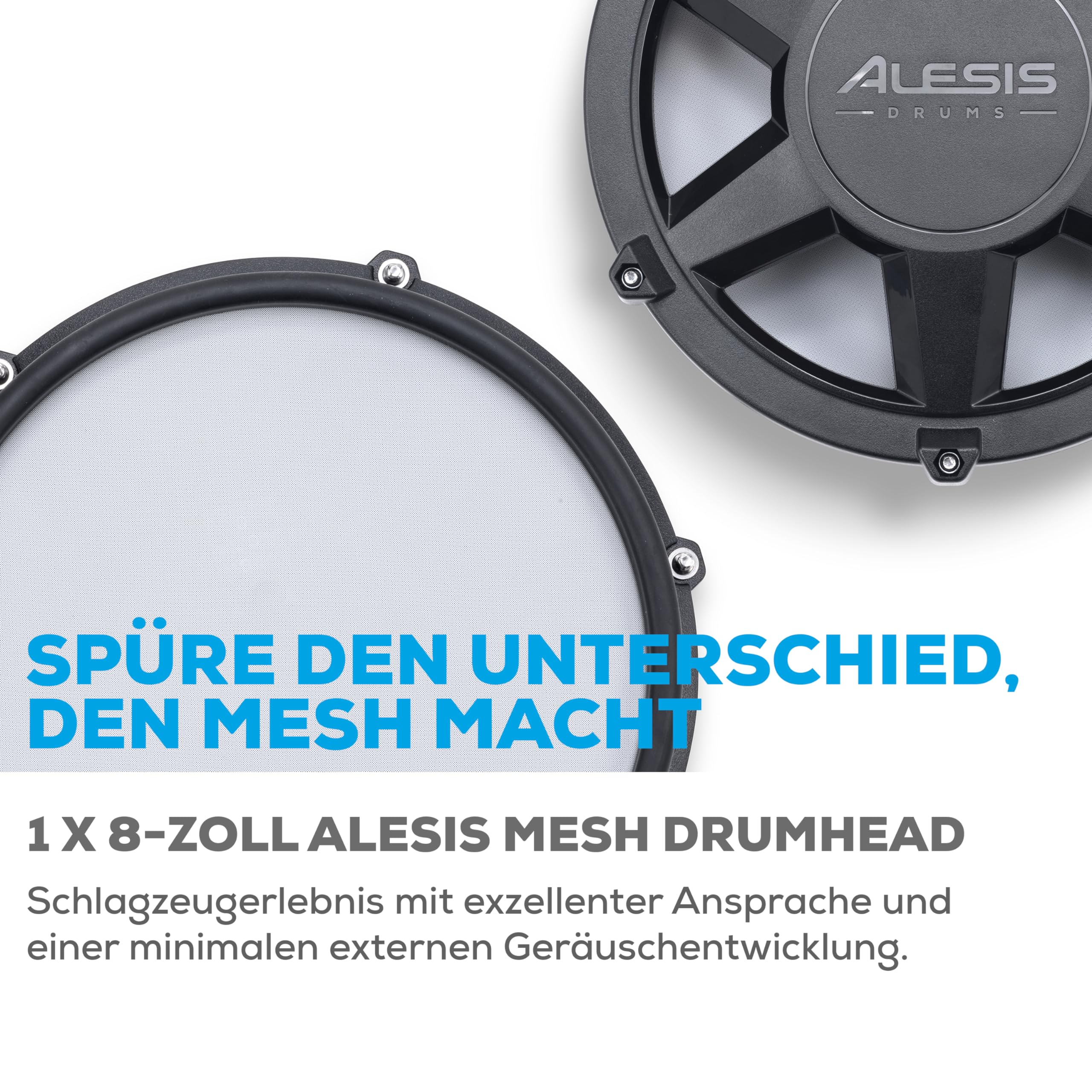 Alesis Nitro Max Kit 10-teiliges Elektronische Schlagzeug mit Quiet Mesh Pads, 10" Dual Zone Snare, Bluetooth, 440+ Sounds, Drumeo, USB MIDI, Kick Pedal
