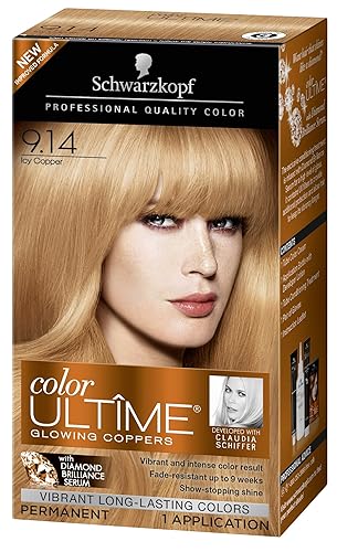 Schwarzkopf Color Ultime Hair Color Cream, 9.14 Icy Copper (Packaging