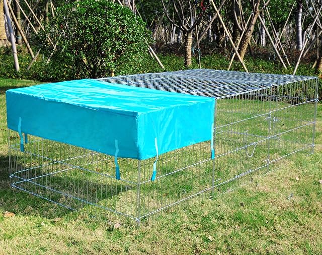 Foto 2 de 8 de EUGAD Valla Metálica para Mascotas, Parque para Mascotas con Funda de Tela