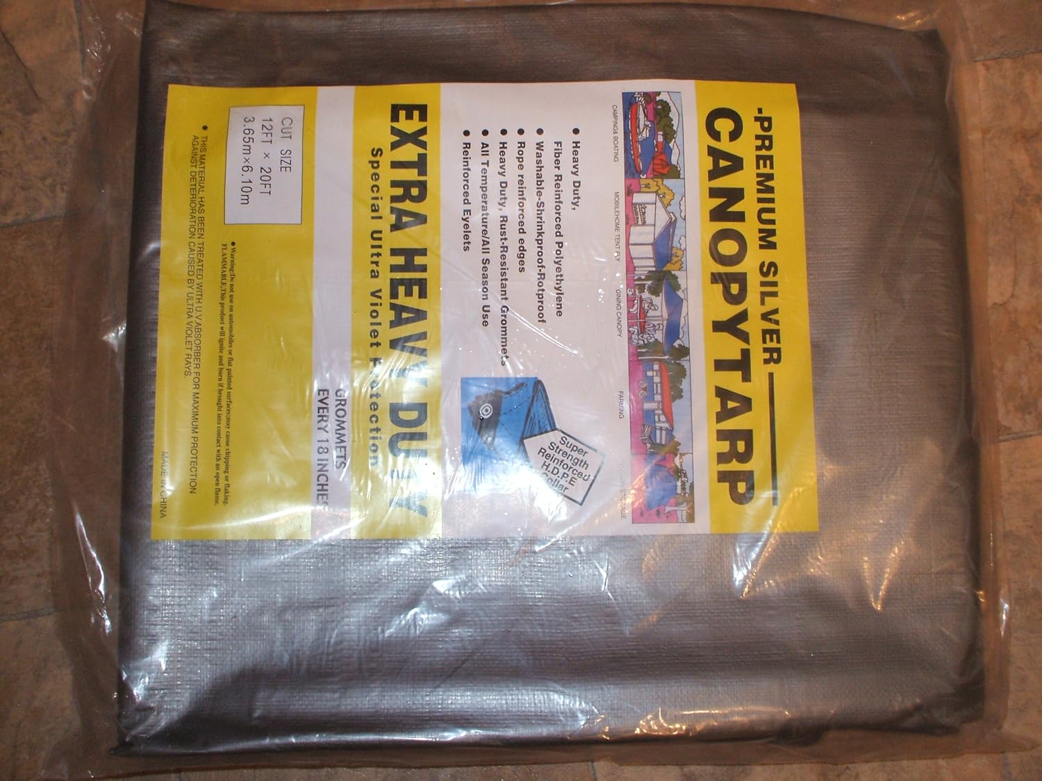 REPLACEMENT SILVER TARP FOR 10 X 20 STEEP PEAK CANOPY