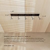 Vista 7 de String Swing Estante de pared para guitarra, soporte de pared para guitarra múltiple, organizador de guitarra para guitarras acústicas y eléctricas