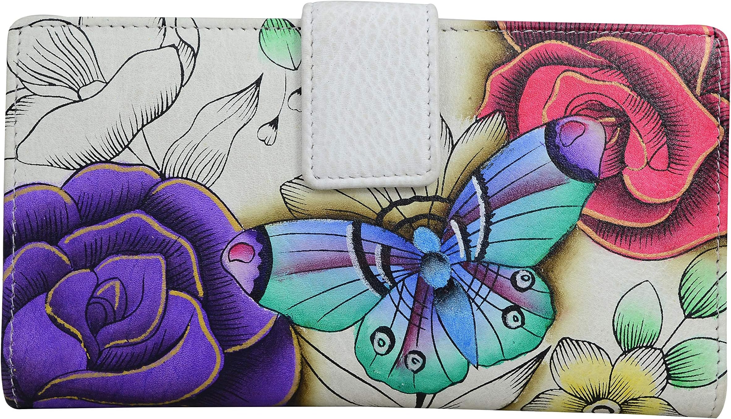 Anna by Anuschka Women's Hand Painted Genuine Leather Two Fold Organizer Wallet