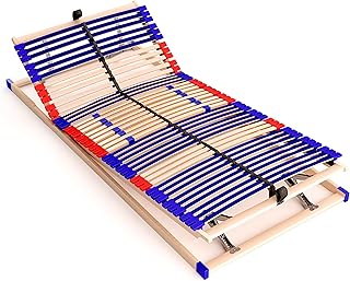stabiler Lattenrost 100% BUCHE - Kopf- und Fußteil verstellbar - SCHULTERFRÄSUNG, 7 Zonen, 42 Federleisten, Härteregulierung, Mittelgurt - VARIO PLUS SLEEP BEST 42® unmontiert (90x200cm)