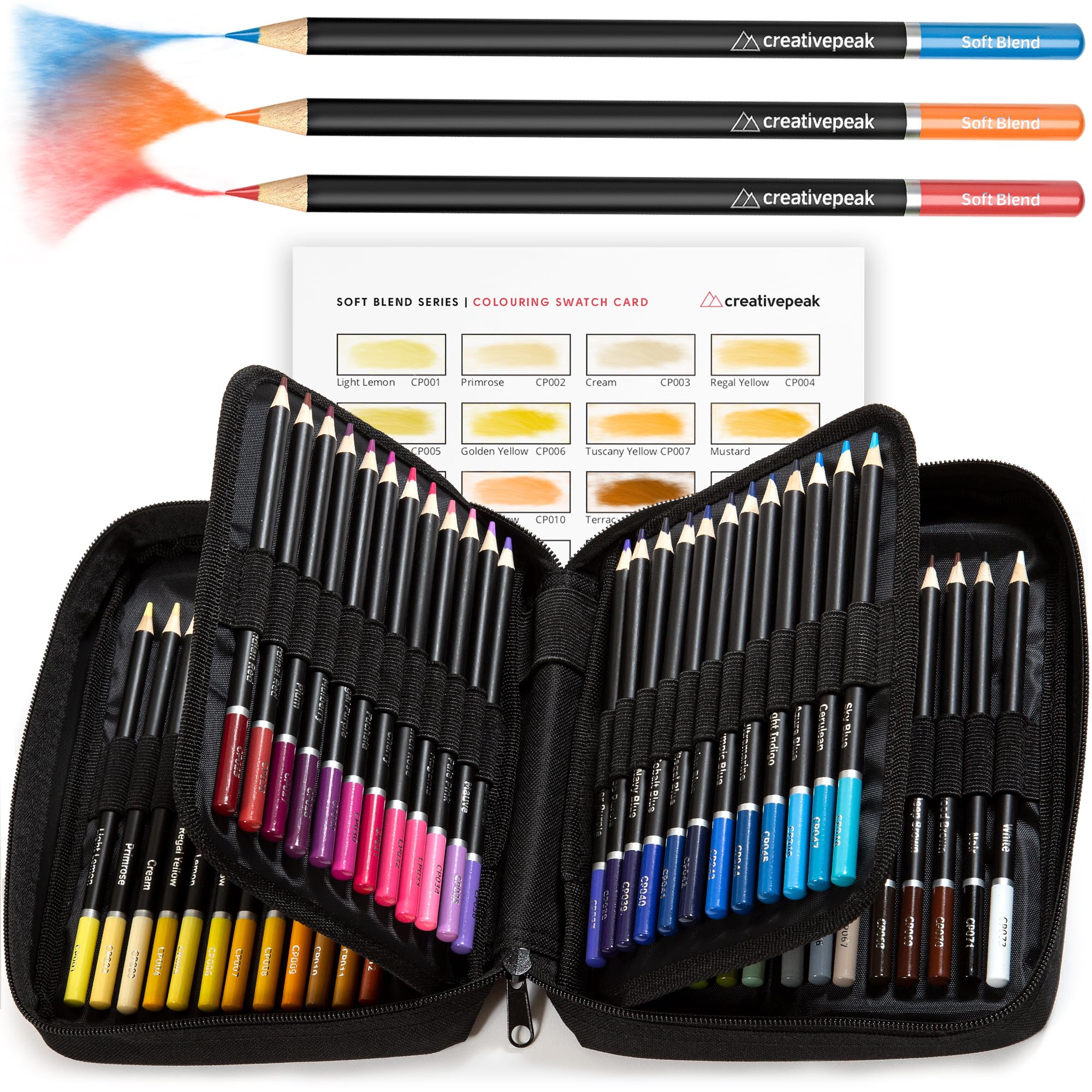 Sponsored Ad – Professional Colouring Pencils, 72 Vibrant Colours + Swatch Card, Quality Art Supplies Featuring Soft Wax Cores, Zip-Up Travel Case
