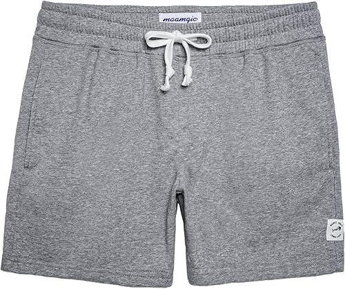 MaaMgic Pantalones cortos deportivos para hombre de 13.97 cm, cintura elástica, estilo casual, con bolsillo, para correr, entrenar, o usar como