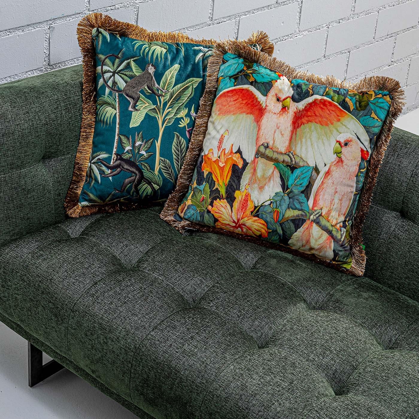 Kare Design Kissen Parrots Life, Mehrfarbig, Zierkissen