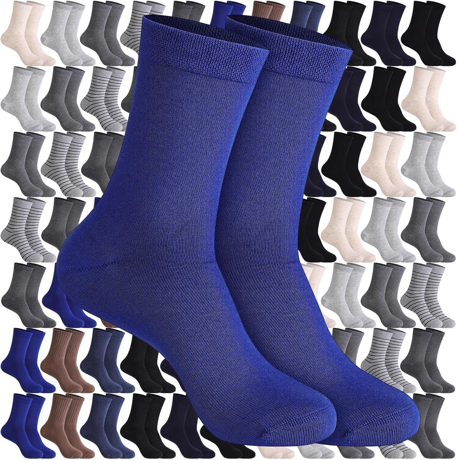 100 Pairs Men's Crew Socks Bulk Athletic Moisture Wicking Sports Socks for Men Casual Winter Sock for Homeless Donation Unisex Adult