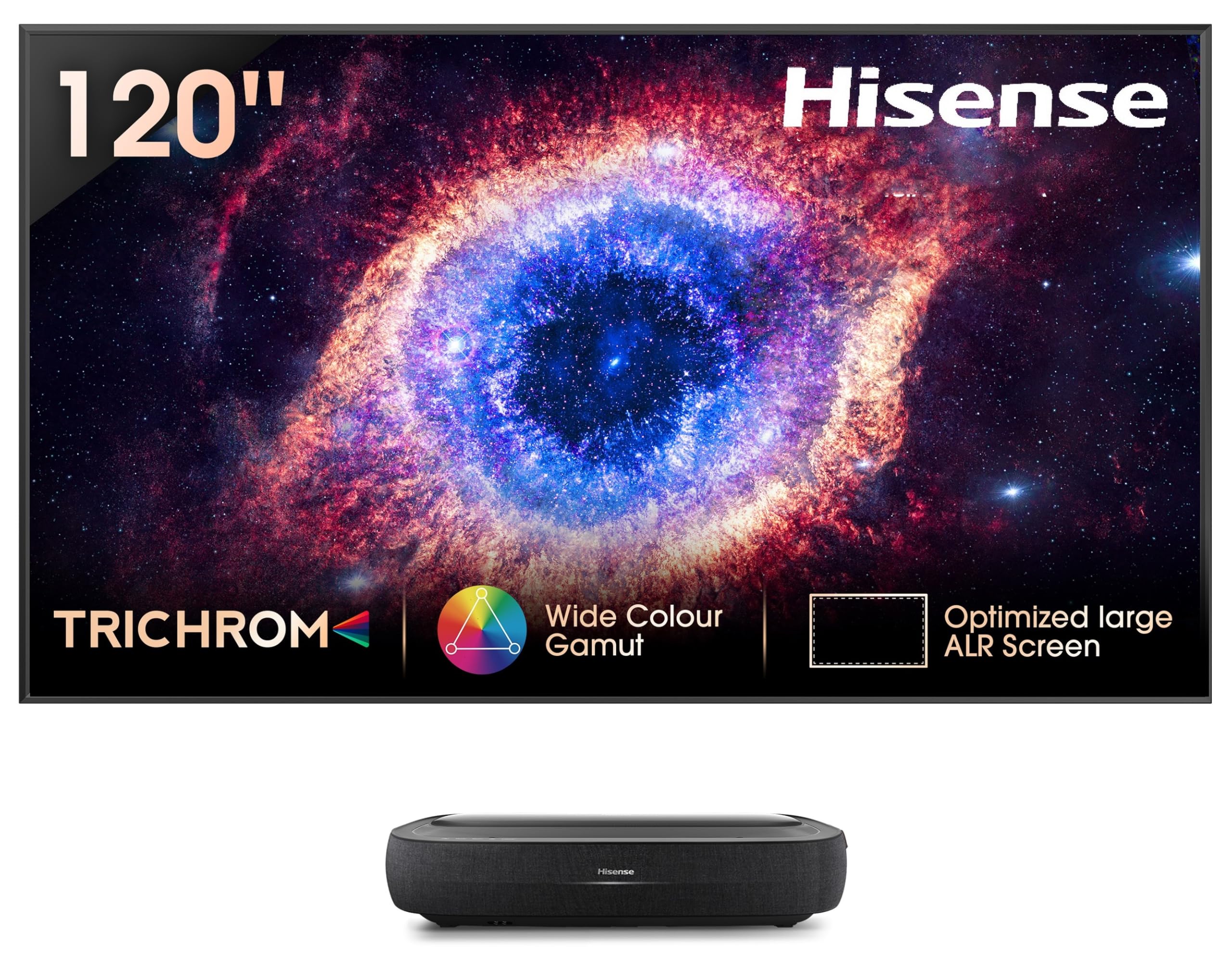 Hisense 305 cm (120 inches) Trichrom ALR Screen Series 4K Ultra HD Smart Laser TV 120L9HE (Black)