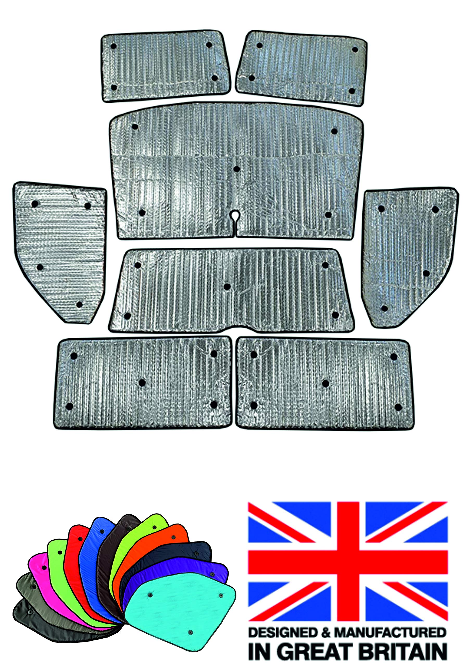 Fensterrollo-Set Kombatibel Mit VW T5.1 Transporter (2010-2015)(Komplettset LWB + Heckklappe) Rückenfarbe in Anthrazit, Reversibel und Thermisch