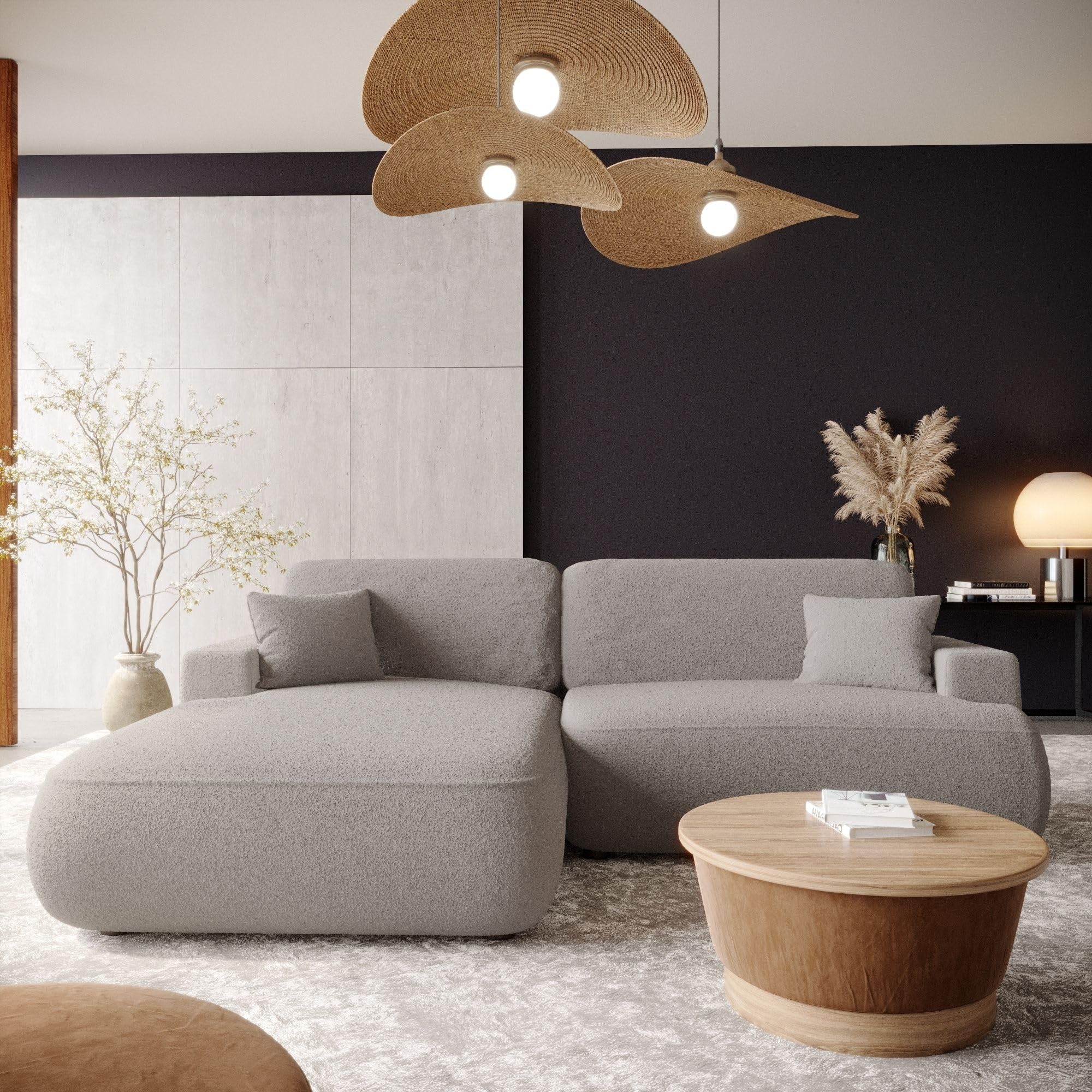 FURNISTAR Gaya Schlafcouch mit Bettkasten - Ecksofa mit Schlaffunktion - Eckcouch - Wohnlandschaft - 260 cm - Links, Grau