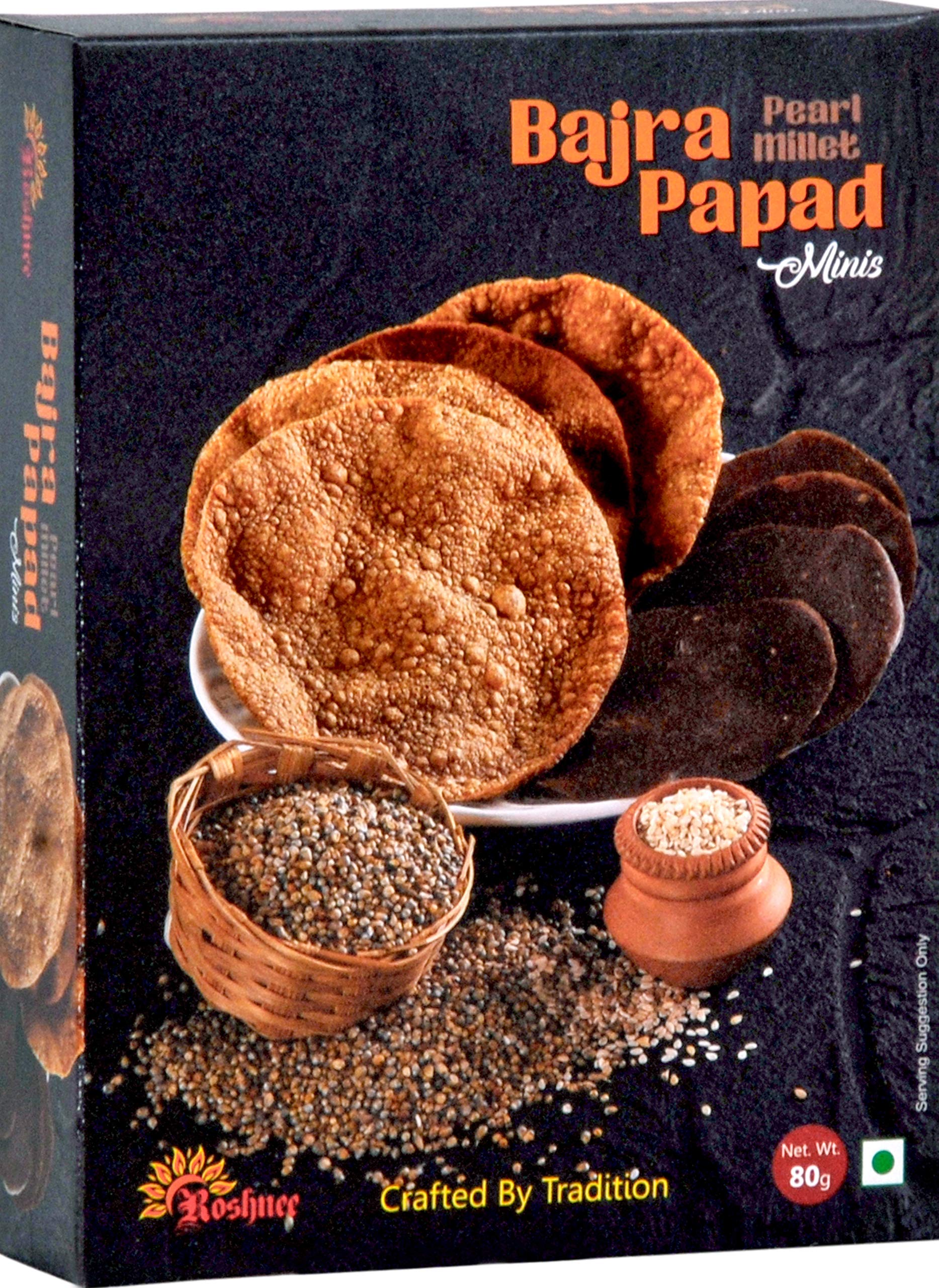 See full amazon price history chart for Roshnee Bajra (Pearl Millet) Papad (Minis Pack of 5) (5 x 80 gm = 400 gm). Roshnee Bajra (Pearl Millet) Papad (Minis Pack of 5) (5 x 80 gm = 400 gm). (B08JCN4G8H) Amazon Price History, Amazon Price Tracker