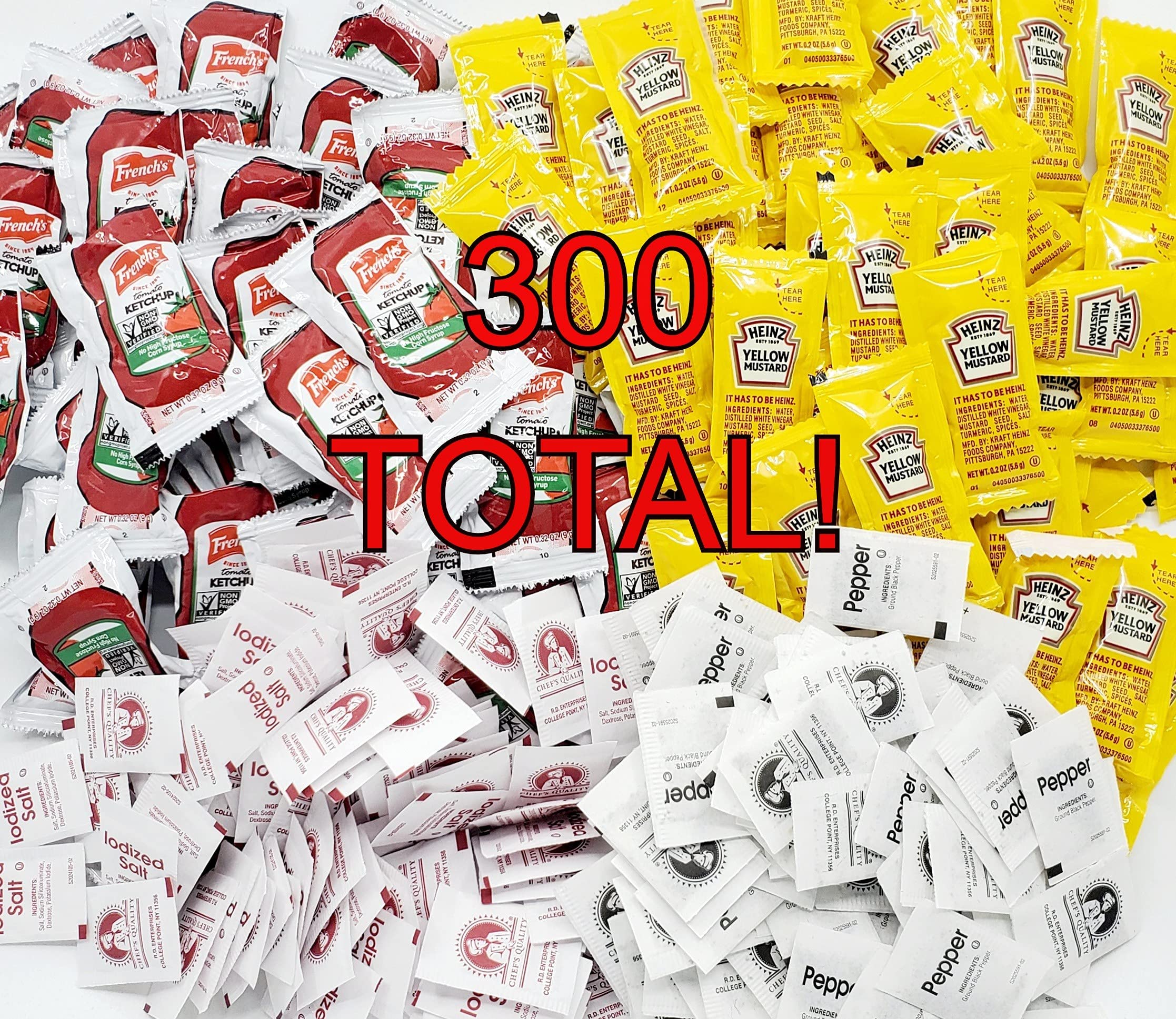 Buy Condiment Packets Variety Pack 300 Total Single Serve Condiments