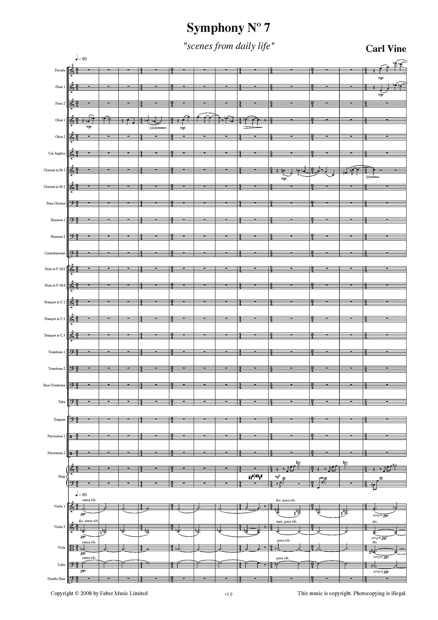 Symphony No.7: Score (Faber Edition)