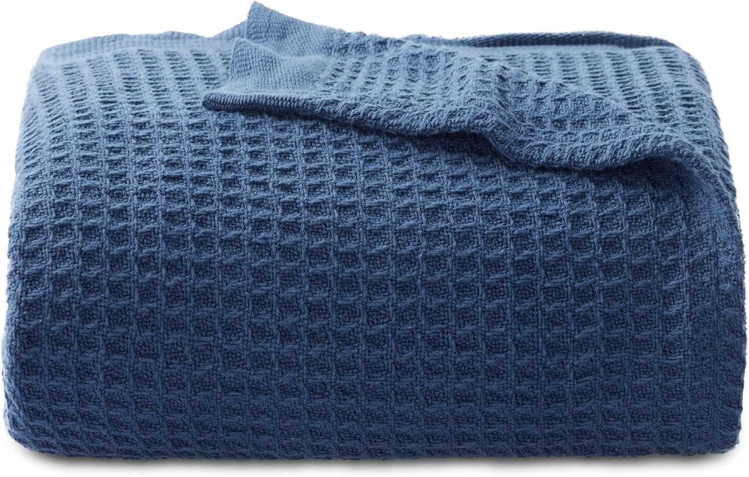 Bedsure 100% Cotton Large Throw Blanket for Couch 50x70 inches - Breathable and Soft, Waffle Weave Throw Blanket for Office, Navy Bedsure 100% Cotton Large Throw Blanket for Couch 50x70 inches - Breathable and Soft, Waffle Weave Throw Blanket for Office, Navy