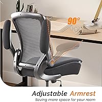 Vista 5 de Silla de redacción alta para oficina, taburetes ergonómicos de escritorio de pie para computadora, reposabrazos abatibles, altura ajustable y anillo