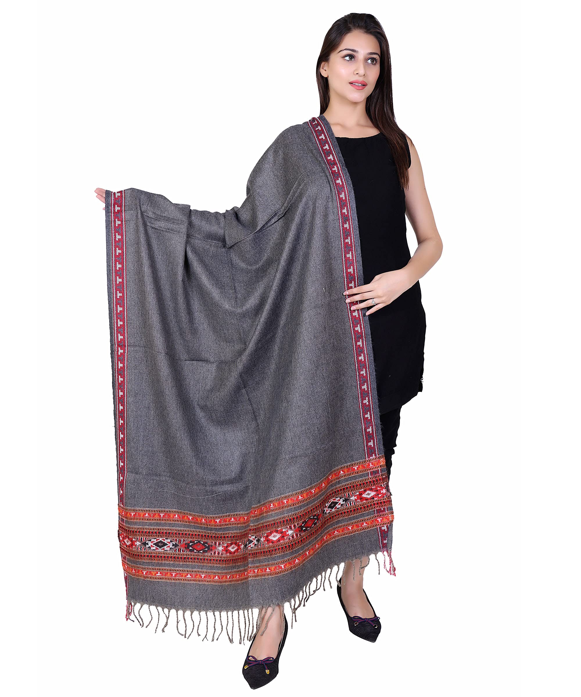 nyoly Multicolor Women Bridal Wear|Pure Wool Shawl| Shawl For Women|Size 40*80| Warm Woolen Winters Styles | KULLU Shawl |NY101-picture-43