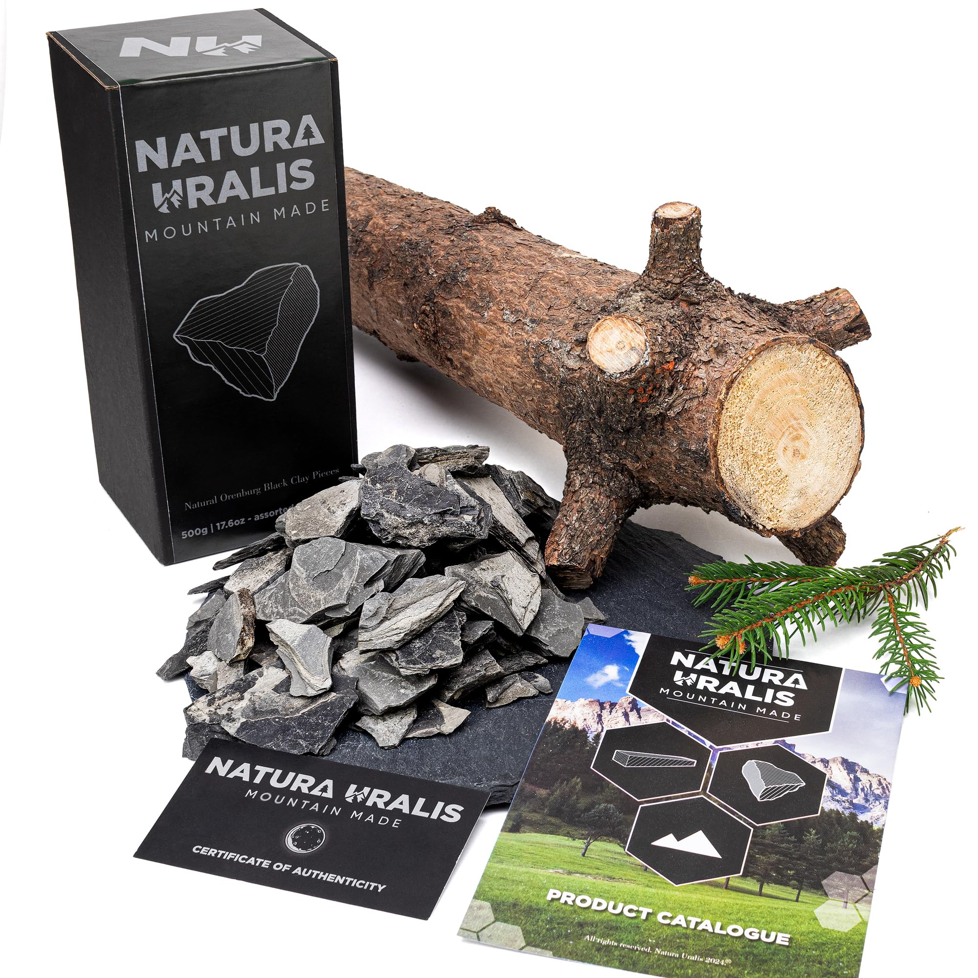Natura Uralis Orenburg Schwarzer Ton | 1000g Natürlicher Schwarzer Ton, Dunkelgrau Bis Schwarz - Erstaunlicher Crunch, Befriedigend Erdige, Samtige Und Feste Textur, ASMR-Sensation