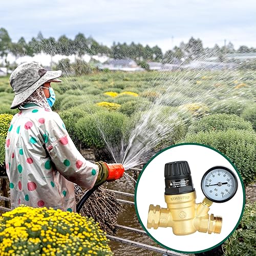 Miniatura 5 de Regulador de presión de agua para autocaravana RV Camper. Regulador de presión de agua ajustable sin plomo de latón con calibre 0-160 PSI, filtro de