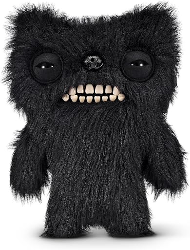 Fuggler Fart Face 9-inch Assortment Series 1 (Munch Munch – Black Long) by ZURU, Funny Ugly Monster Plush Toy