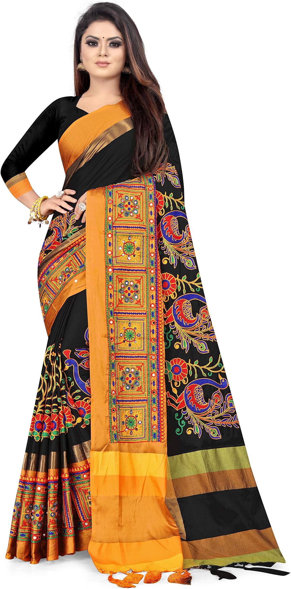Cotton With Blouse Piece Sarees