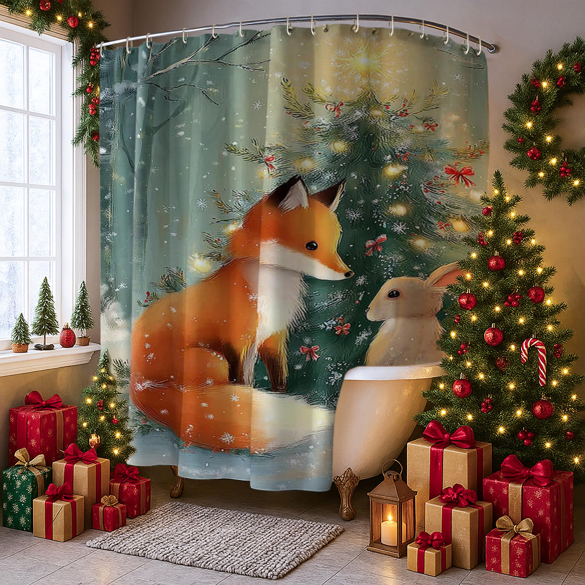 Rideau de douche extra large pour sublimer votre chambre d'amis à Noël