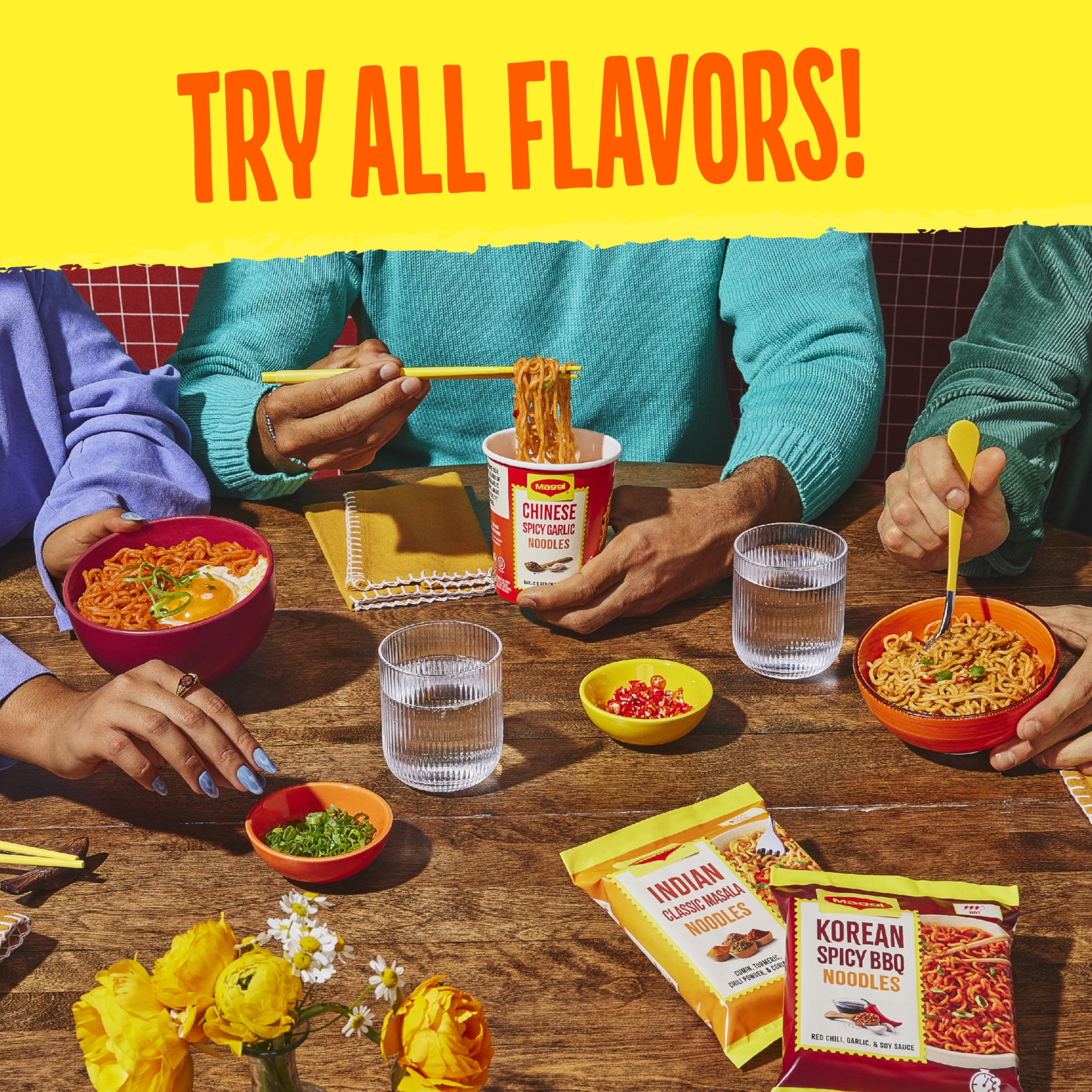 Maggi Indian Classic Masala Noodles, Instant Noodles, 3 Min Indian Noodles, Mildly Spicy, 24Pk
