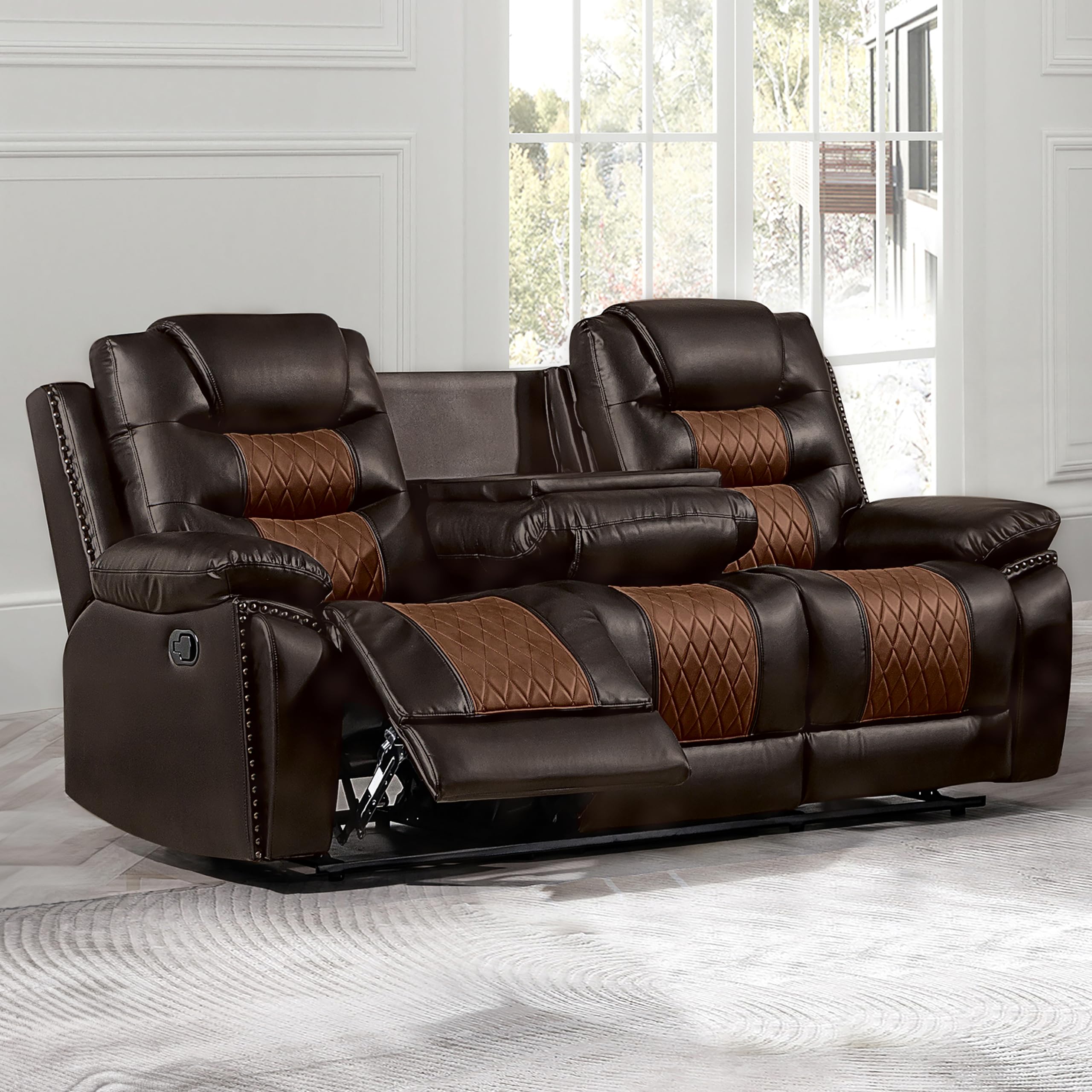 Amazon.com: New Classic Furniture Nikko Faux Leather Manual Sofa