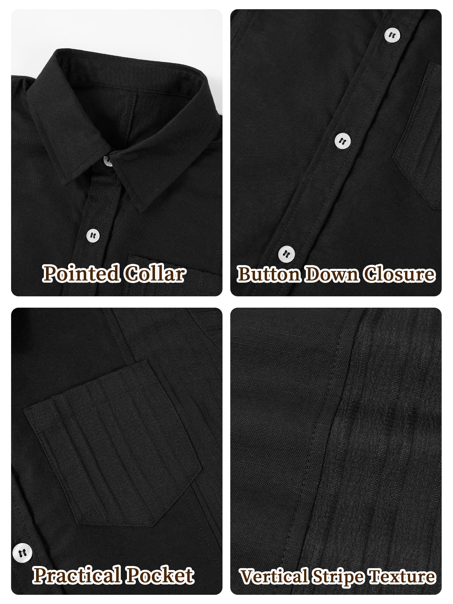 LOLANTA Camicia a Maniche Corte per Ragazzi in Cotone e Lino, Bambino Camicia Cubana Casual con Bottoni per Estate, 5-12 Anni