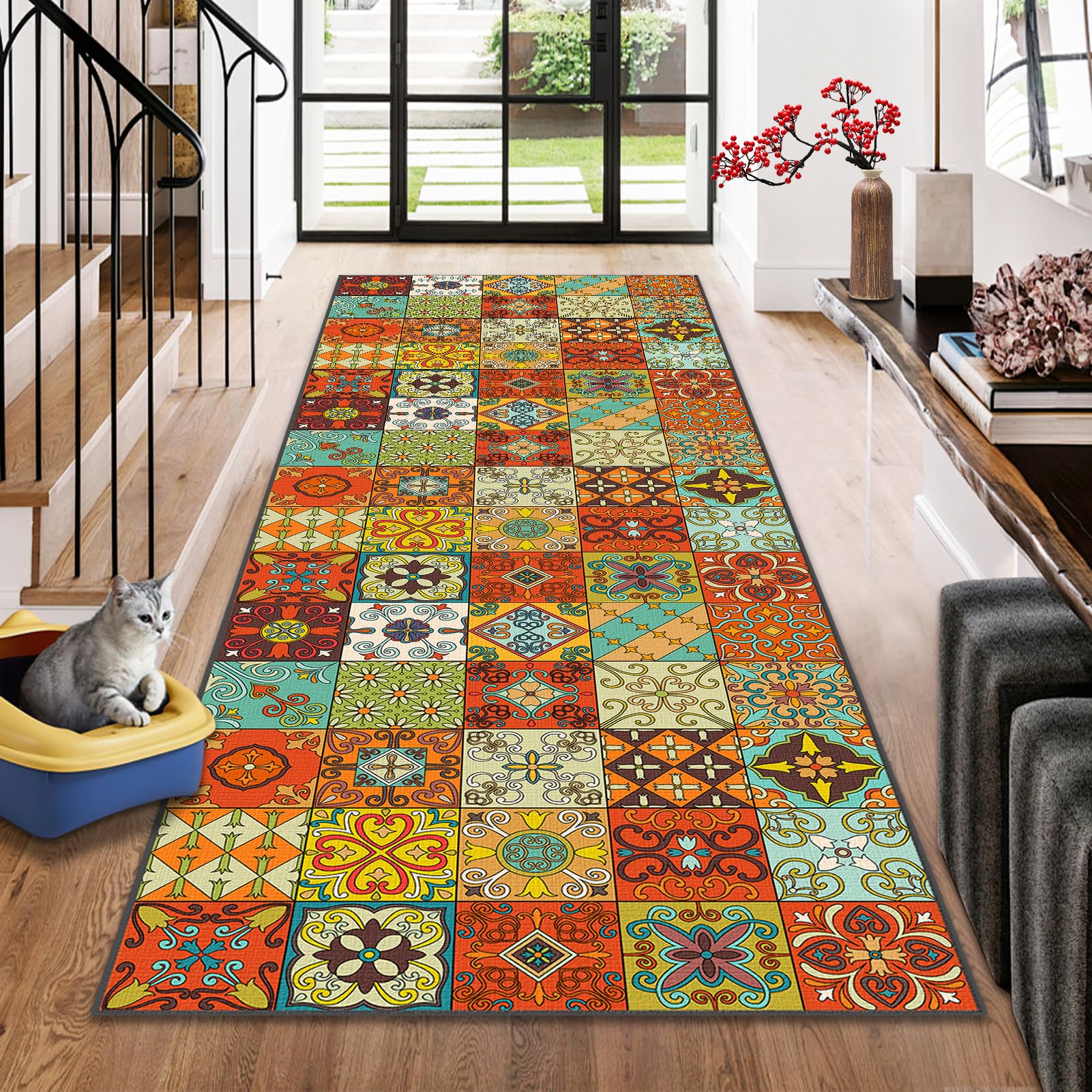 Carpet Runners for Hallways Non Slip Long Custom Kitchen Runner Mat large Machine Washable Kitch Carpets Protectors Floor Mats Hallway Hall Runner Narrow Rugs for Entryway Area Bedroom 40 x 500 cm — image 1