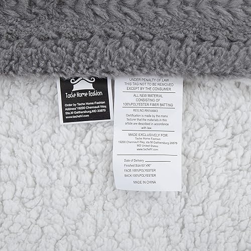 Miniatura 7 de Tache - Manta de piel sintética gris oscuro para sofá, manta mullida con textura burbujeante a rayas en relieve, cálida y súper suave manta de felpa