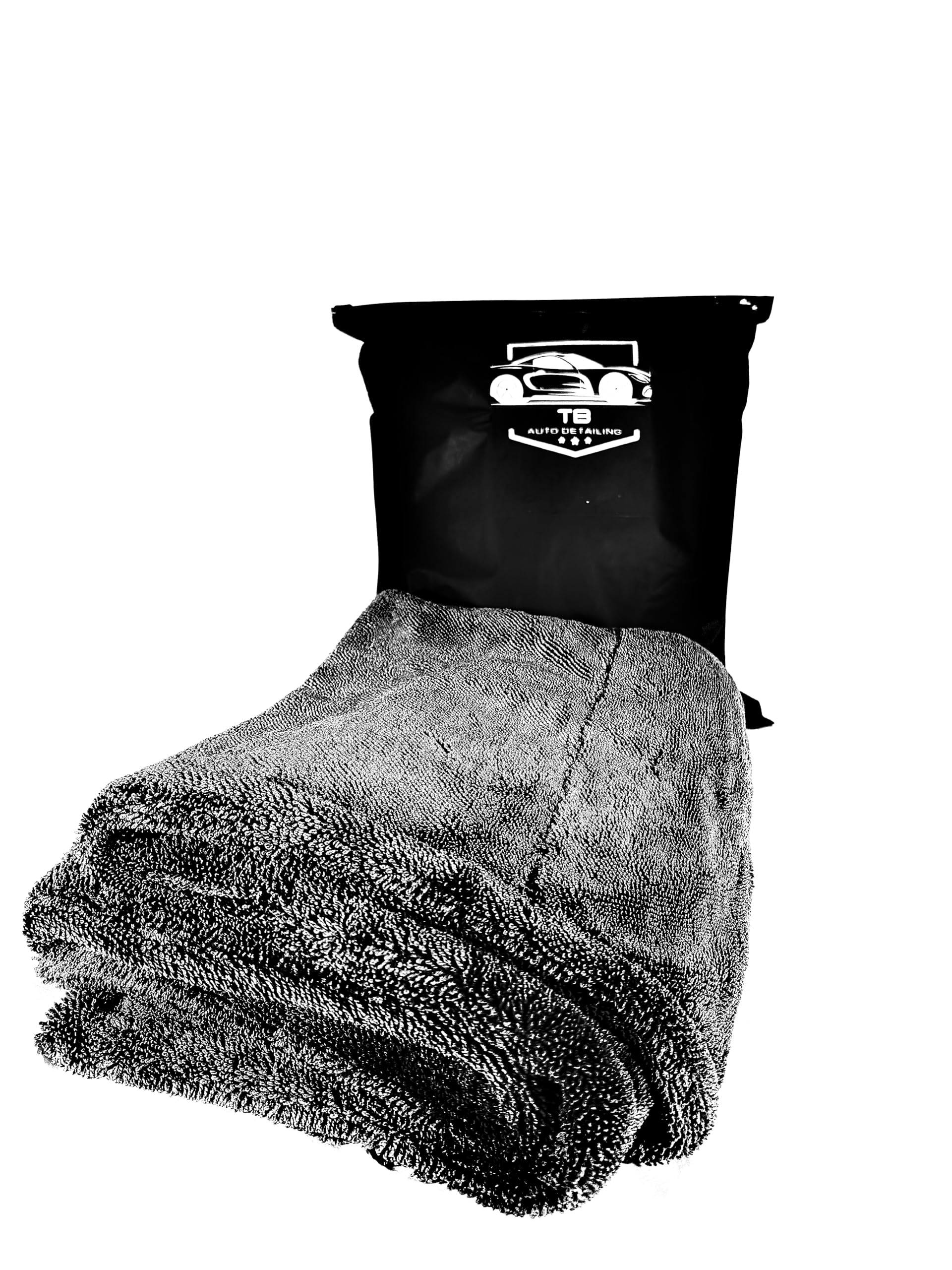 TB Detailing, XLarge Microfiber Drying Towel for Car Detailing – Ultra-Absorbent Twisted Loop Drying Towel, 1400GSM, Non-Scratching, Chemical Wash Resistant, 36x24 Inches, Grey – Super Soft