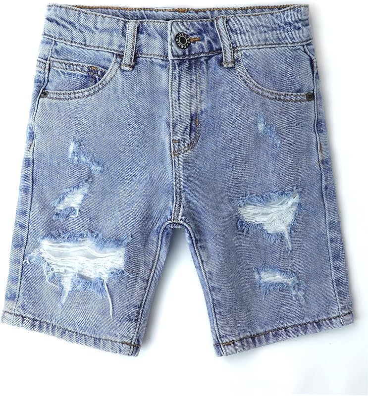 KIDSCOOL Baby Little Big Boys Ripped Denim Shorts Summer Jeans Half Pants