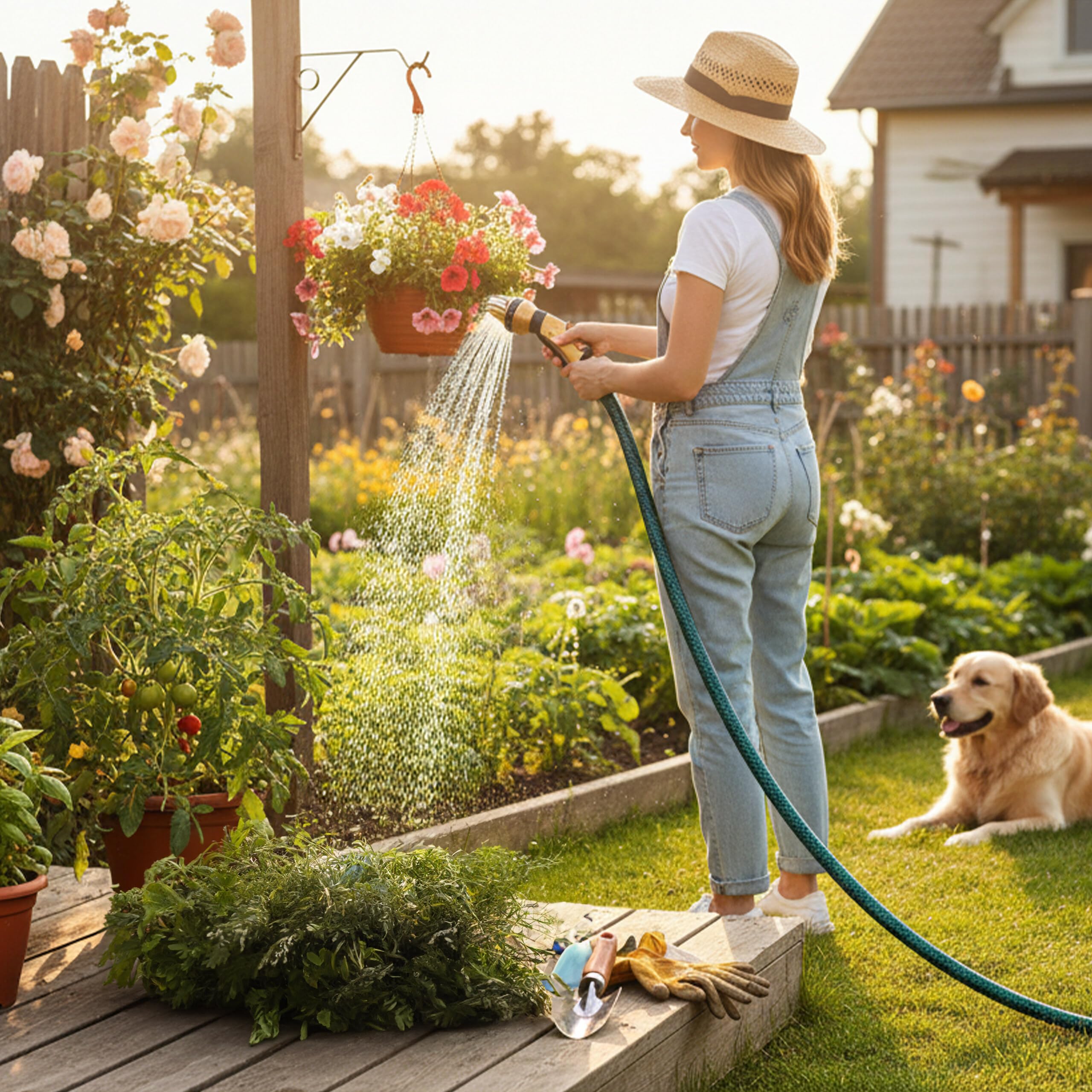 Relaxdays Tubo da Giardino, 50 m, 3/4 Pollici, 3 Strati, Anti-Piega, Resistente ai Raggi UV