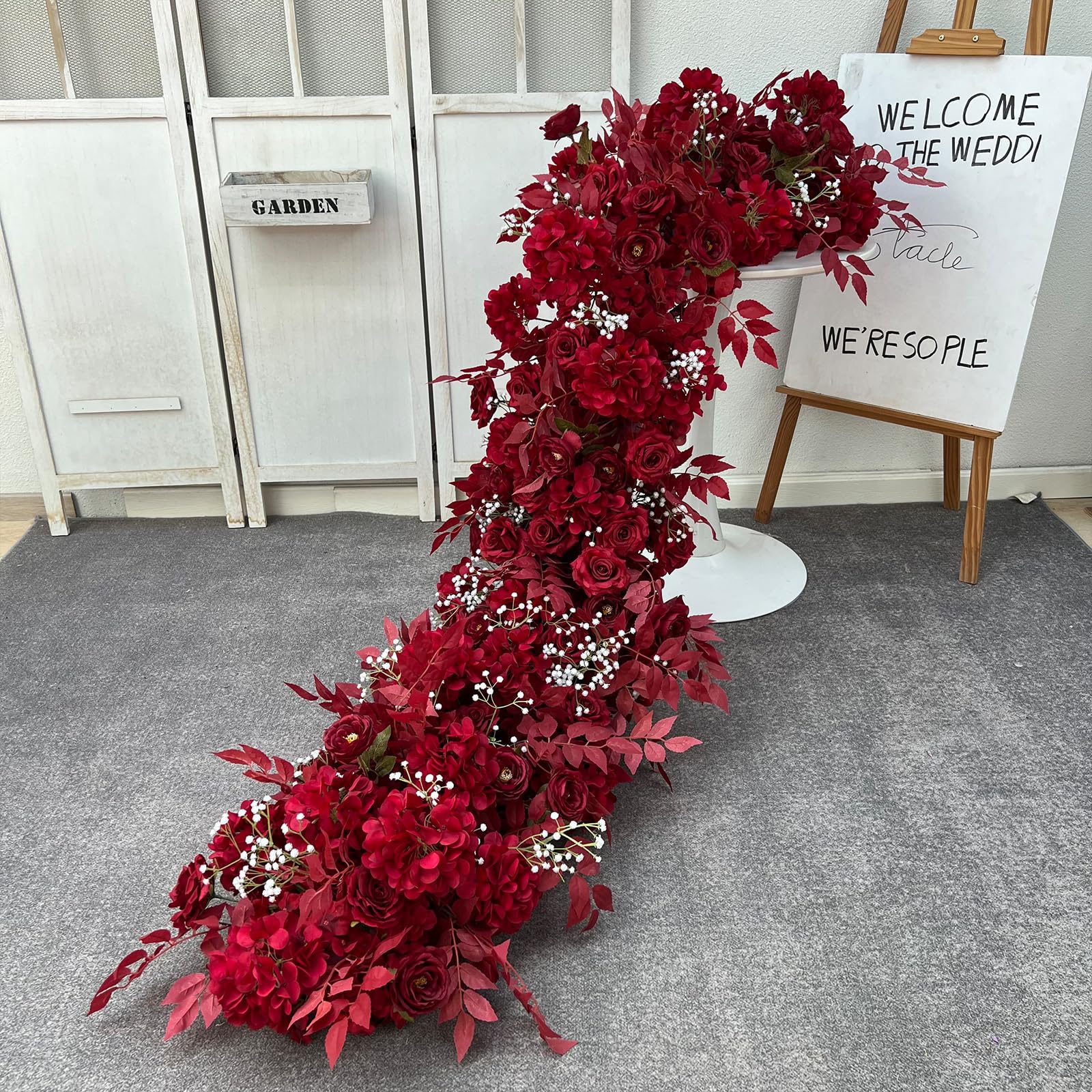 Lucky Flower A8 1.64Ft Runner Flower Row Artificial Flowers For Table Centerpiece Wedding Decoration Mix Flowers Backdrop Wall Arches Decor (A8)