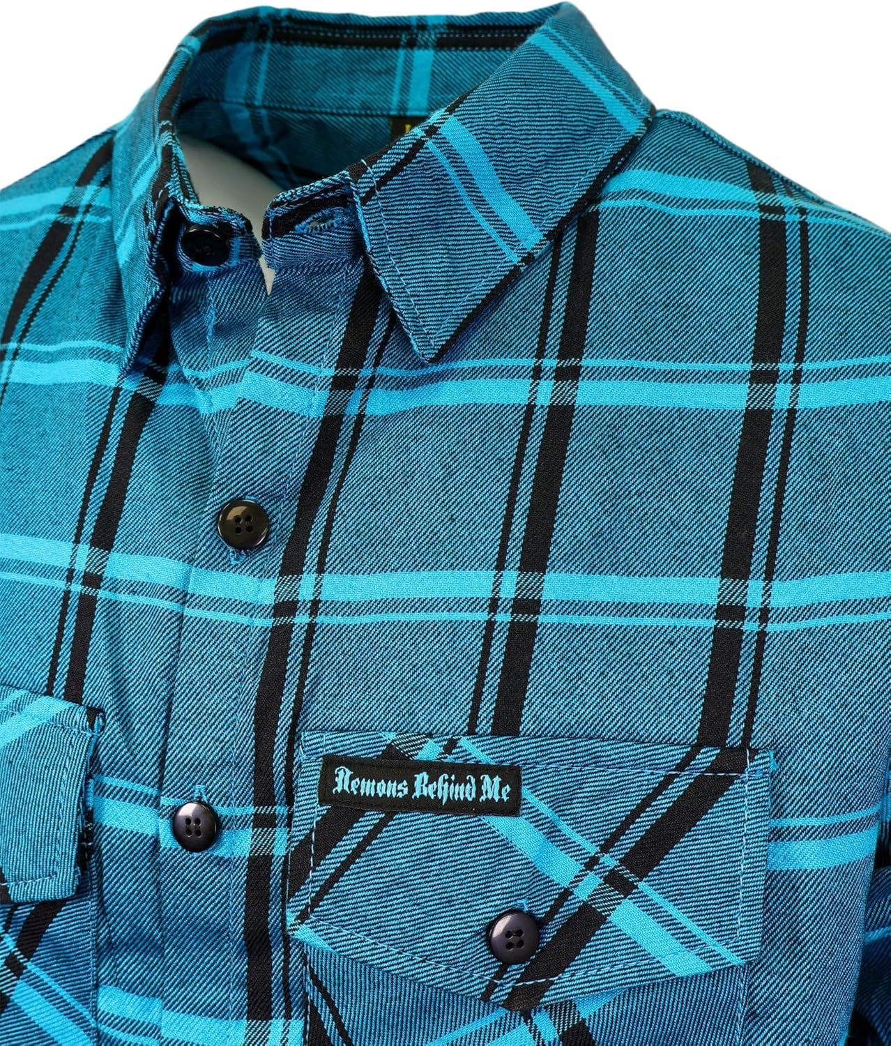 The Survivor Teal Flannel (Hidden Snap Collars) - Image 4