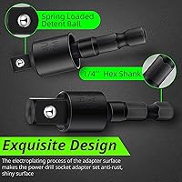 Vista 6 de Juego de adaptadores de taladro de ángulo recto de 105 grados, adaptadores de enchufe de 1/4-1/2 pulgadas, kit de extensión de grado de impacto 4