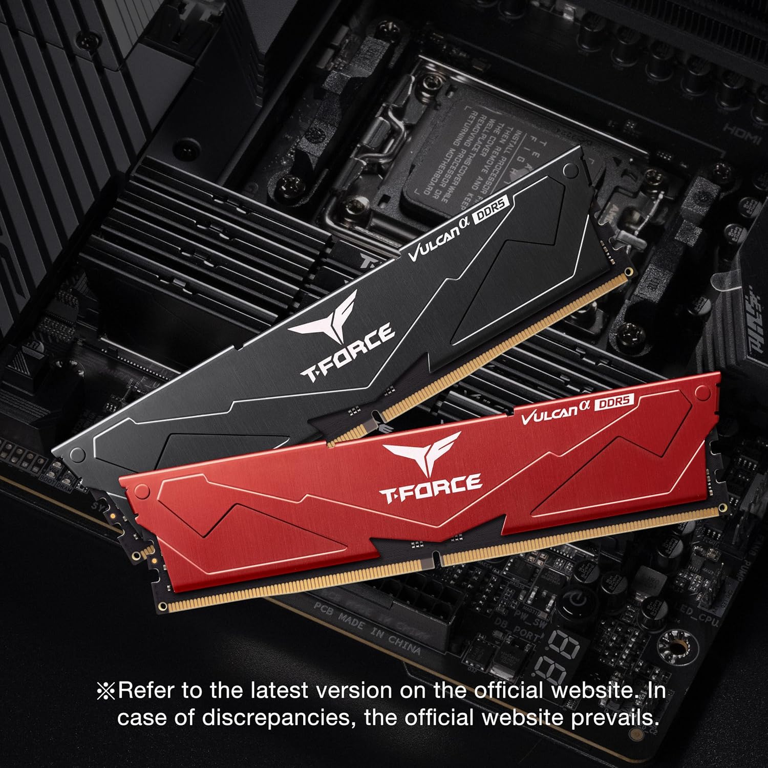 TEAMGROUP T-Force Vulcan Alpha DDR5 Ram 32GB Kit (2x16GB) 6000MHz (PC5-48000) CL38 Desktop Memory Module Ram AMD Optimized Memory Black FLABD532G6000HC38JDC01