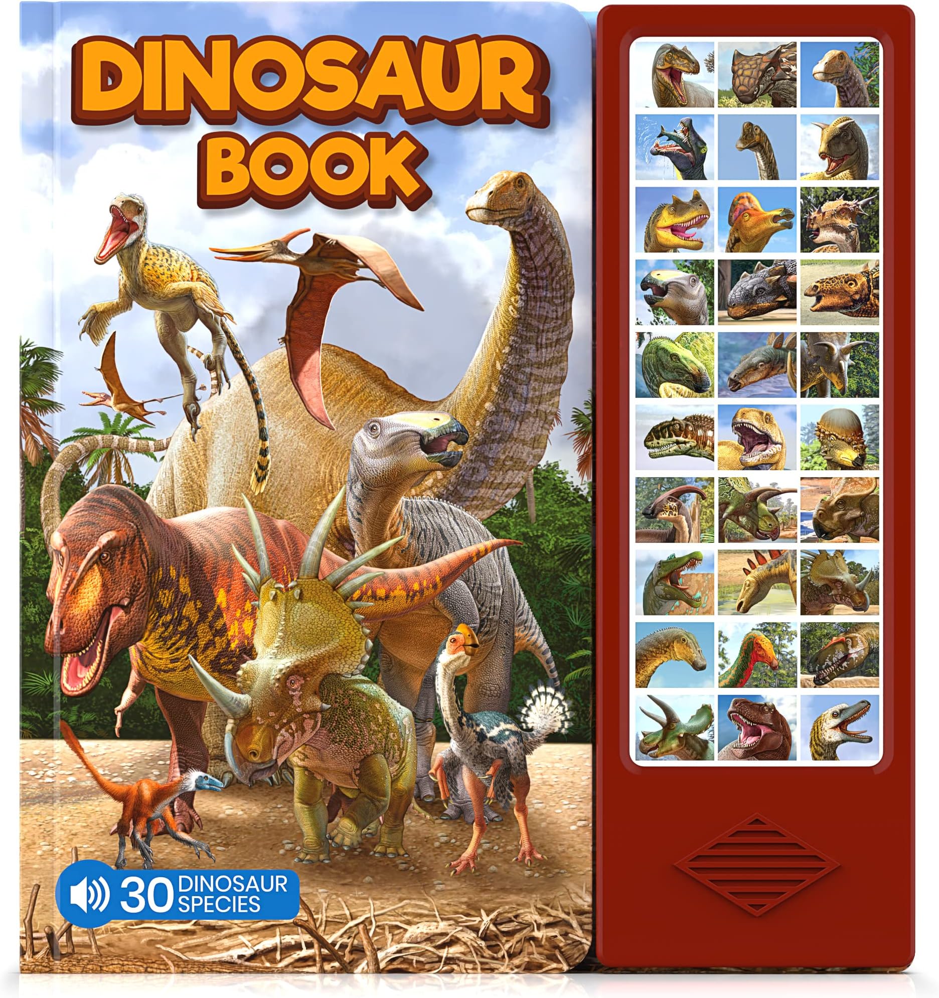 Dinosaur Toys for Kids 3-5 5-7 2-4 Year Old - Dinosaur Book with 30 Species Facts Names & Realistic Sounds - Dinosaur Gifts for Kids Boys Girls Toddlers