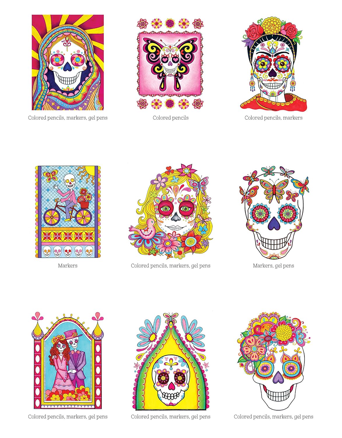 Day of the Dead Coloring Book (Coloring is Fun) (Design Originals) 30 Beginner-Friendly Creative Art Activities with Sugar Skulls for Dia de Muertos; Extra-Thick Perforated Paper Resists Bleed Through image 4