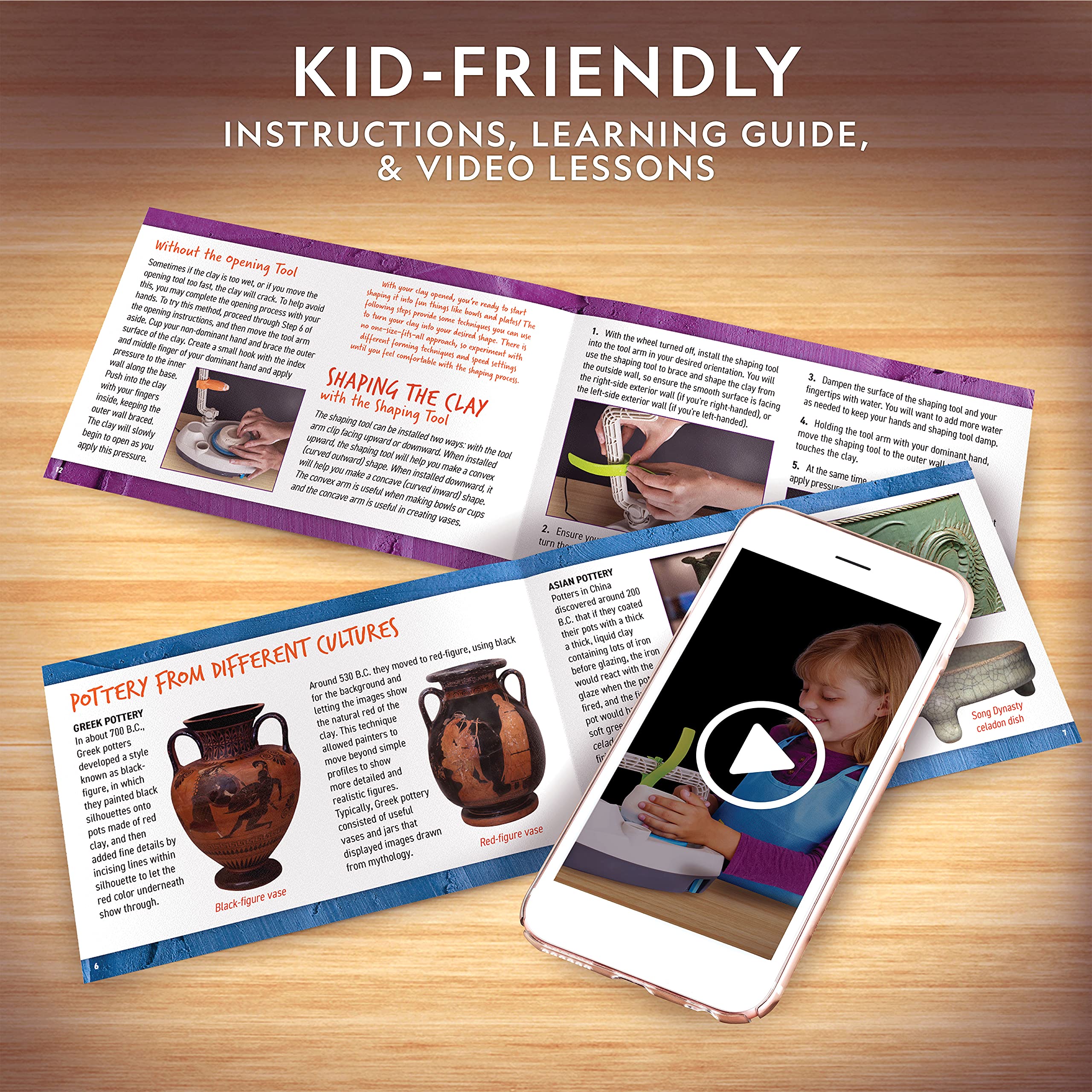 NATIONAL GEOGRAPHIC Kid’s Pottery Wheel Complete Pottery Kit for Kids