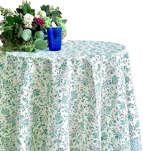 Miniatura 118 de ATOSII Amalfi - Mantel rectangular de otoño 100% algodón, bohemio, estampado a mano, para cocina, mesa de comedor, lino, decoración de otoño