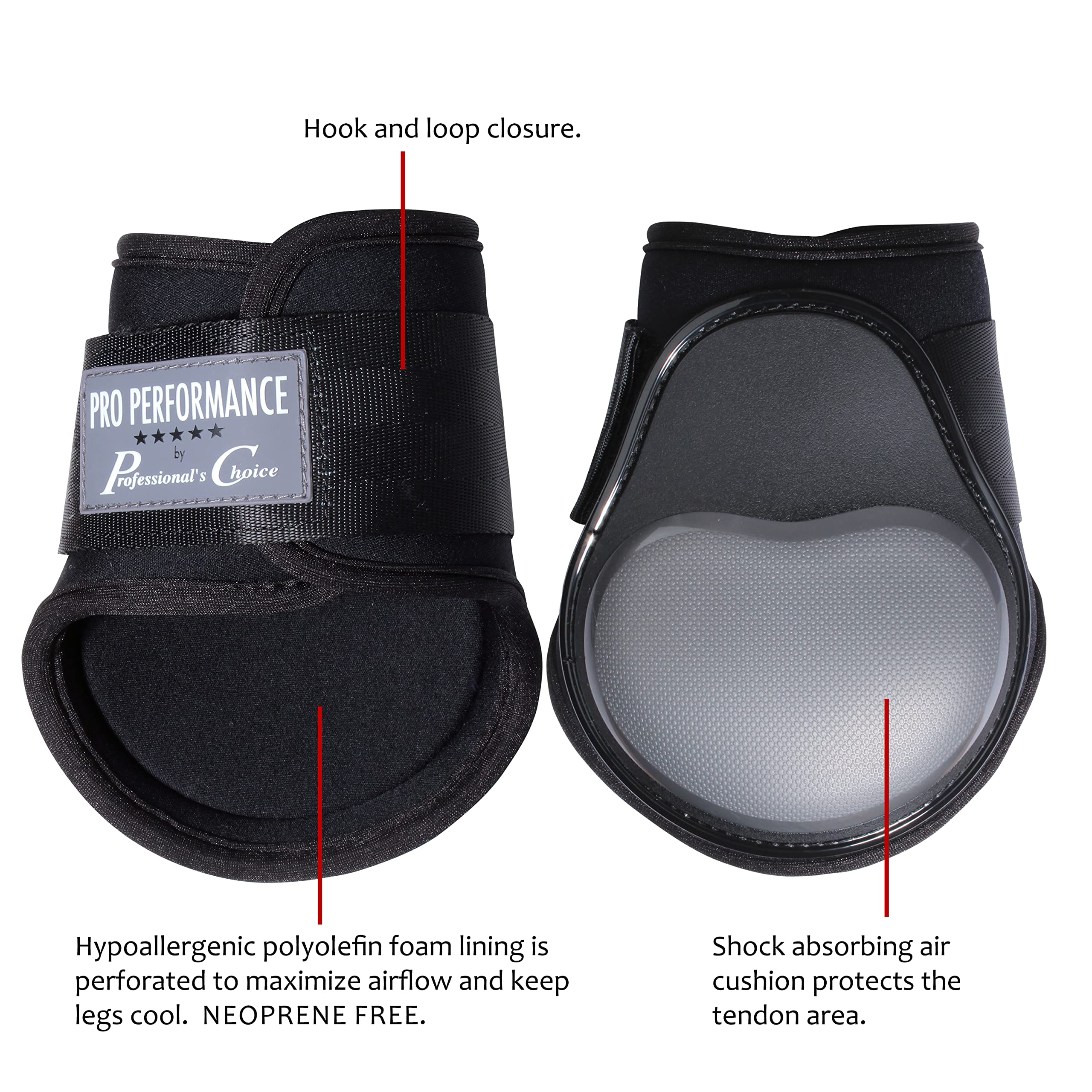Professional's Choice Sports Medicine Products Pro Performance Fetlock Horse Boots Equestrian Sports | Black One Size