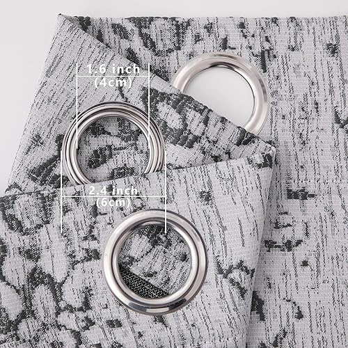 Miniatura 7 de Mrs.Naturall - Cortinas texturizadas, 244 cm de largo, para sala de estar, combina con tapetes, patrón floral bordado estilo europeo, para