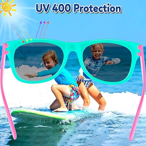 Miniatura 5 de GINMIC Gafas de sol para niños, paquete de 24 unidades de neón para fiesta, con protección UV a granel para niños y niñas de 3 a 6 años