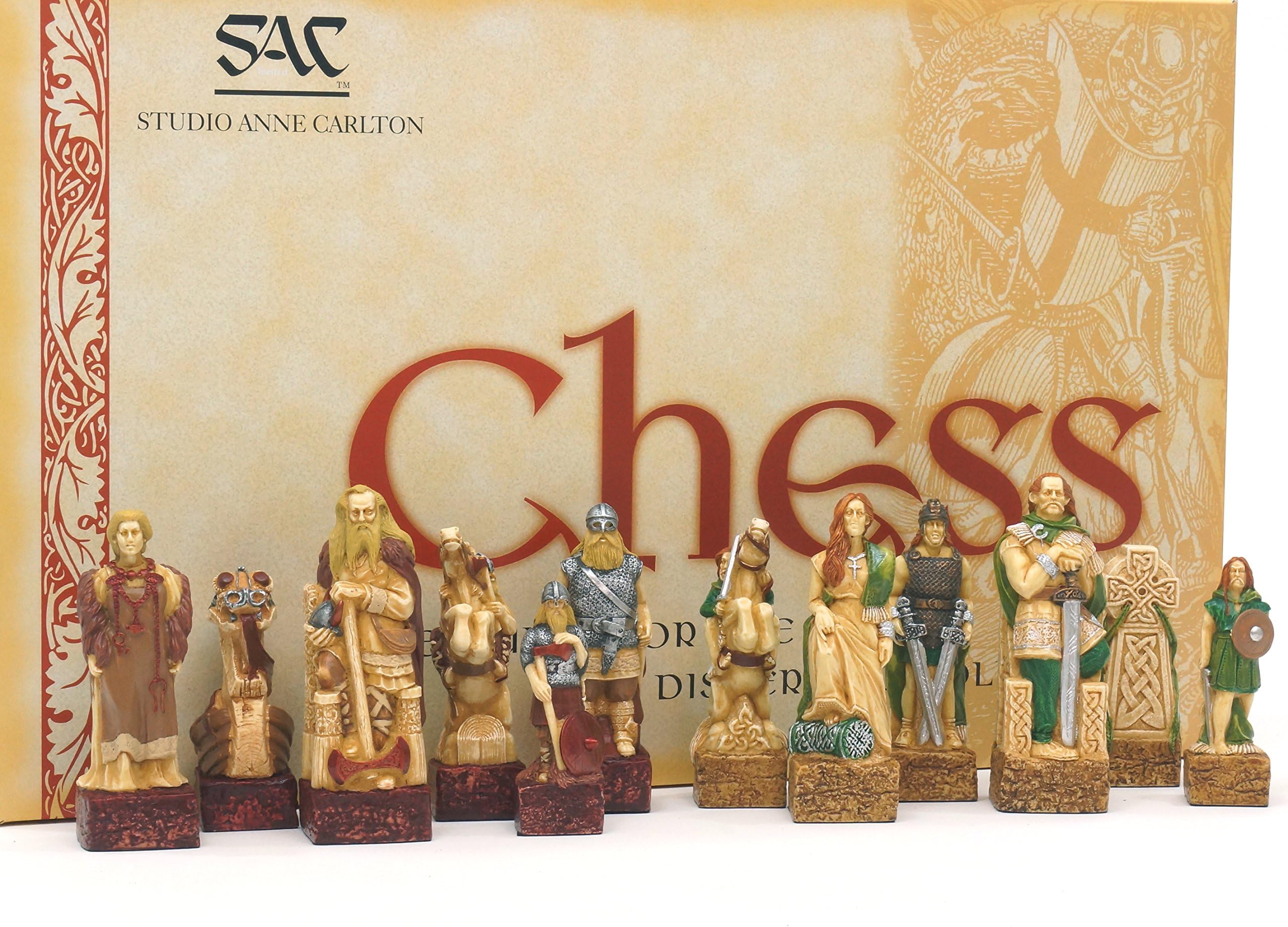 Studio Anne Carlton Celts vs Vikings Hand Painted Chess Pieces